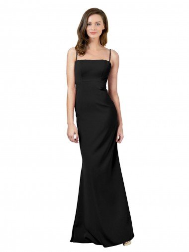 Affordable Fit and Flare Slim Formal Crepe Bridesmaid Dress / Prom Dress with Cutout Back