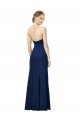 Affordable Strapless Fit and Flare Long Formal Crepe Bridesmaid Dress / Prom Dress with Knot and Slit