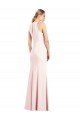 Affordable V-Neck Keyhole Back Crepe Trumpet Bridesmaid Dress / Prom Dress