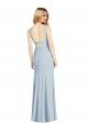 Affordable High Neck Backless Formal Crepe Trumpet Bridesmaid Dress