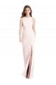 Affordable Diamond Cutout Back Trumpet Bridesmaid Dress / Prom Dress with Front Slit