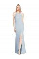 Affordable Full Length Sleeveless Halter Bridesmaid Dress / Prom Dress with Keyhole Back