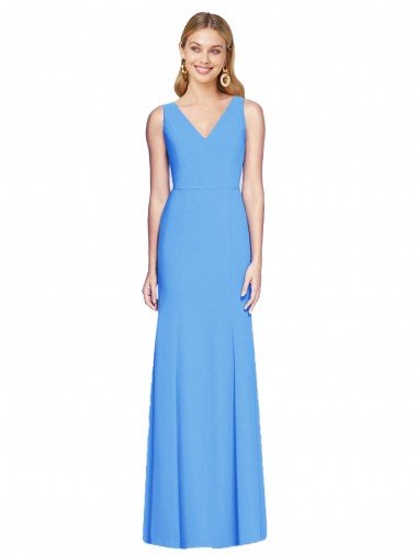 Affordable Flattering Trumpet Long Sleeveless Bridesmaid Dress / Prom Dress with Open Back