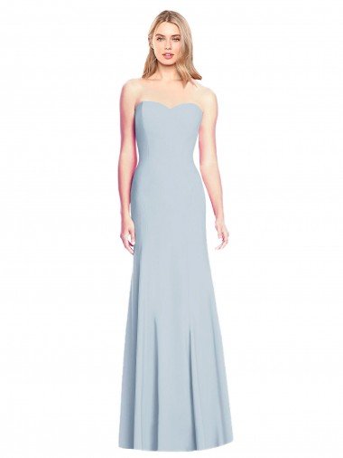 Affordable Sweetheart Strapless Flared Skirt Maxi Bridesmaid Dress / Prom Dress