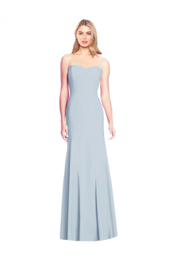 Affordable Sweetheart Strapless Flared Skirt Maxi Bridesmaid Dress / Prom Dress