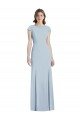 Affordable Bateau Neck Cap Sleeves Open Back Trumpet Bridesmaid Dress / Prom Dress