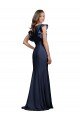 Affordable Sleeveless Crepe Bridesmaid Dress / Prom Dress with Cascading Ruffle and Keyhole Back