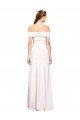 Affordable Criss Cross Off the Shoulder Formal Crepe Bridesmaid Dress / Prom Dress with Side Slit