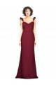 Affordable Crepe Slip Bridesmaid Dress / Prom Dress with Ruffled Straps