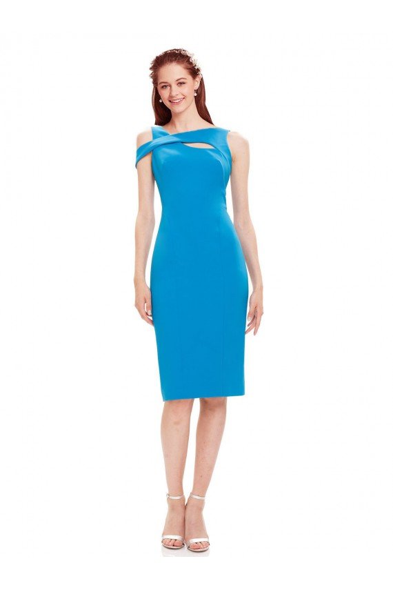Affordable Sleeveless Formal Crepe Cocktail Dress / Homecoming Dress with Keyhole Off The Shoulder Detailing