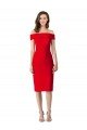 Affordable Off the Shoulder Square Neck Cocktail Length Bridesmaid Dress / Prom Homecoming Dress