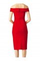 Affordable Off the Shoulder Square Neck Cocktail Length Bridesmaid Dress / Prom Homecoming Dress
