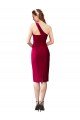 Affordable One Shoulder Short Formal Crepe Cocktail Length Bridesmaid Dress / Prom Homecoming Dress