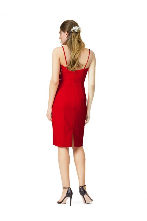 Affordable Sleeveless Sheath Sweetheart Neckline Formal Crepe Bridesmaid Dress / Prom Homecoming Dress