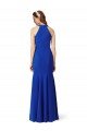 Affordable Halter V-Neck Long A-Line Formal Crepe Bridesmaid Dress / Prom Dress
