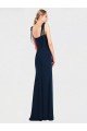 Affordable Flat Tie Shoulder Crepe Trumpet Bridesmaid Dress / Prom Dress with Front Slit