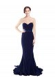 Affordable Strapless Sweetheart Neckline Crepe Bridesmaid Dress / Prom Dress with Satin Waistband