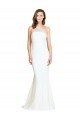 Affordable Soft Tulle Shoulder Overlay Mermaid One Shoulder Formal Crepe Bridesmaid Dress
