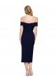 Affordable Midi Length Short Formal Crepe Bridesmaid Dress / Cocktail Prom Dress with Side Split