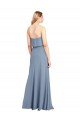 Affordable High Neck Sheath Sleeveless Stretch Formal Crepe Bridesmaid Dress / Prom Dress