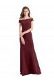 Affordable Off the Shoulder Fit and Flare Stretch Crepe Bridesmaid Dress / Prom Dress