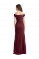 Affordable Off the Shoulder Fit and Flare Stretch Crepe Bridesmaid Dress / Prom Dress
