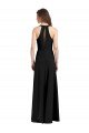 Affordable Sleek Halter V-Neck Long A-Line Stretch Formal Crepe Bridesmaid Dress / Prom Dress with Front Slit
