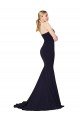 Affordable Sweetheart High Neck Sweep Train Sleeveless Formal Crepe Bridesmaid Dress / Prom Dress
