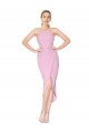 Affordable Halter Neck Short Knee Length Formal Crepe Mermaid Bridesmaid Dress / Cocktail Prom Dress