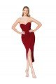 Affordable Cocktail Length Sweetheart Mermaid Wrap Formal Crepe Bridesmaid Dress / Prom Dress