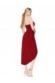 Affordable Cocktail Length Sweetheart Mermaid Wrap Formal Crepe Bridesmaid Dress / Prom Dress