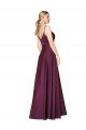 Affordable High Neck Spaghetti Straps Long V-Back Formal Crepe Bridesmaid Dress / Prom Dress