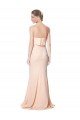 Affordable High Neck Strapless Long Formal Crepe Maxi Bridesmaid Dress / Prom Dress with Overlay