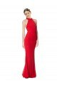Affordable Halter Neck Keyhole Back Sleeveless Formal Crepe Maxi Bridesmaid Dress / Prom Dress