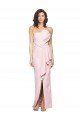Affordable Strapless Long Full Length Ruffles Low Back Formal Crepe Bridesmaid Dress / Prom Dress