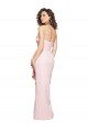 Affordable Strapless Long Full Length Ruffles Low Back Formal Crepe Bridesmaid Dress / Prom Dress