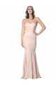 Affordable Full Length Sweetheart Formal Crepe Bridesmaid Dress / Prom Dress with Tulle Overlay