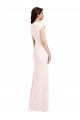 Affordable Cap Sleeve A-Line Formal Crepe Bridesmaid Dress / Prom Dress with Pockets