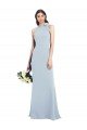 Affordable Halter Bow Neck Open Back Soft Full Length Trumpet Bridesmaid Dress / Prom Dress