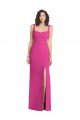 Affordable Wide Strap Notch Empire Waist Bridesaid Dress with Front Slit