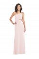 Affordable Flirty One Shoulder Midriff Cutout Maxi Formal Crepe Bridesmaid Dress / Prom Dress