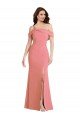 Affordable One Shoulder Draped Cuff Maxi Bridesmaid Dress / Prom Dress with Front Slit