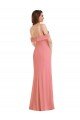Affordable One Shoulder Draped Cuff Maxi Bridesmaid Dress / Prom Dress with Front Slit