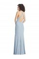 Affordable High Neck Halter Formal Crepe Bridesmaid Dress / Prom Dress with Twist Criss Cross Back