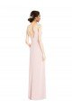 Affordable Square Neck Low Back A-Line Bridesmaid Dress / Prom Dress with Front Slit and Pockets