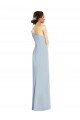 Affordable Asymmetrical Off the Shoulder Cuff Trumpet Formal Crepe Bridesmaid Dress / Prom Dress With Front Slit