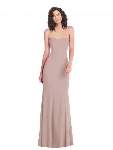 Affordable Strapless Princess Line Formal Crepe Mermaid Bridesmaid Dress / Prom Dress