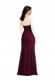 Affordable Strapless Crepe Maxi Bridesmaid Dress / Prom Dress with Front Slit