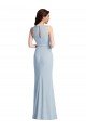 Affordable Halter Maxi Bridesmaid Dress / Prom Dress with Cascade Ruffle Slit