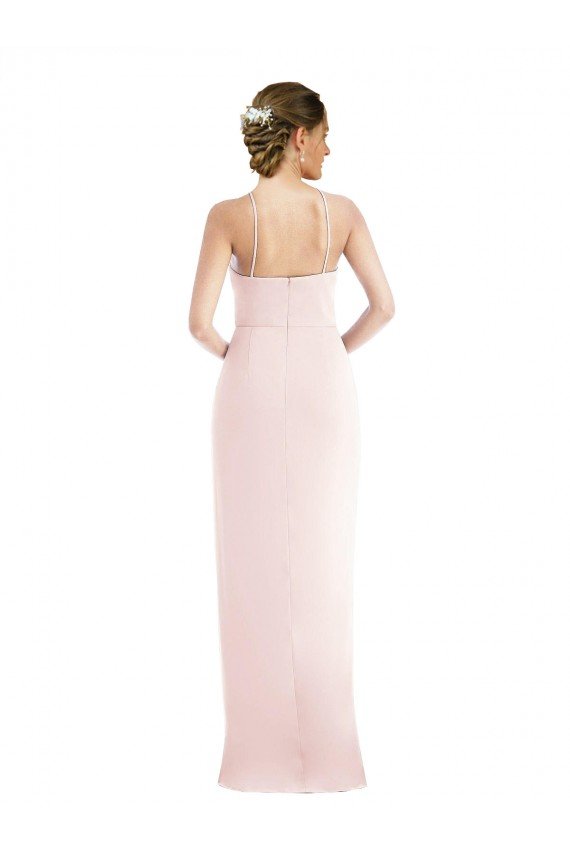 Affordable Halter Draped Tulip Skirt Maxi Bridesmaid Dress / Prom Dress
